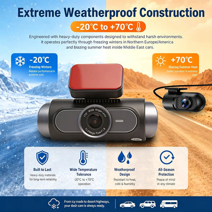 4K 4-CHs Dash Cam WiFi GPS, Front Rear Left Right Car Video Recorder, 24H Parking Monitoring Night Vision Dashcam Supercapacitor