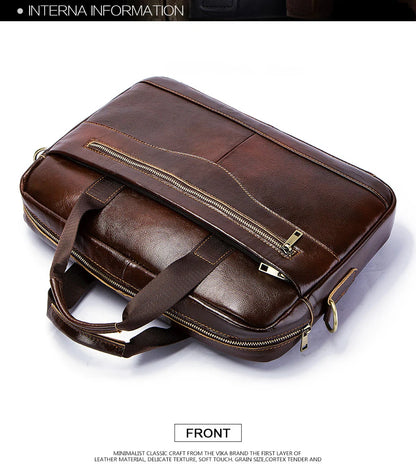 Genuine Leahther Men Briefcase Portable Office Handbag for Laptop Bag High Quality Business Messenger Shoulder Bags Travelling