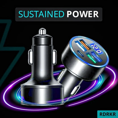 4 Port USB Car Charger Super Fast Charging Adapter For iPhone 17 16 For Samsung For Xiaomi Android Mobile Phones Car Charger