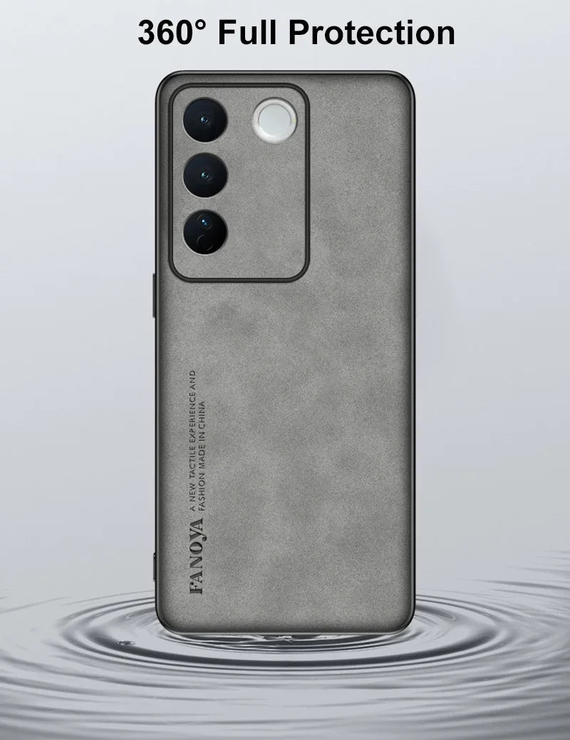 For Vivo V27E V27 E Case Luxury PU Leather Phone Case For Vivo V27 S16 Pro 5G S16E Back Cover Matte Silicone Full Protection