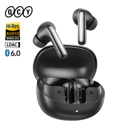 QCY BH25HT19A MeloBuds N60 Hybrid ANC Wireless Bluetooth 6.0 Earbuds LDAC Hi-Res Audio Dual Driver Headphone Bass Boost Earphone