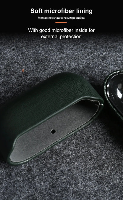 Biobased Eco-Friendly Leather Case For Airpods Pro 3 Airpods4 5 Wireless Earphone Box Headphone Bluetooth Hard Protective Cover