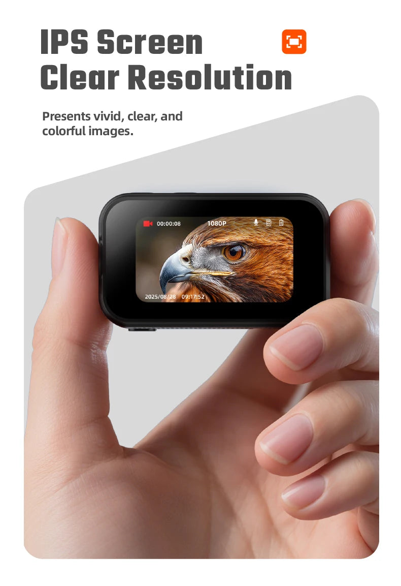 F2 Thumb Camera 1080P HD 130 Degree Wide Angle Mini Camera With IPS Screen 25g Portable Pocket Camera For Daily Recording Life