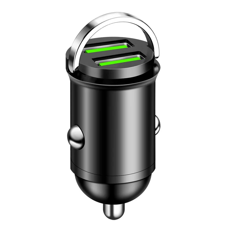 200W Dual USB Car Charger Fast Charging Pull Ring Car Phone Charger Adapter For iPhone Samsung Huawei Xiaomi Cigarette Lighter