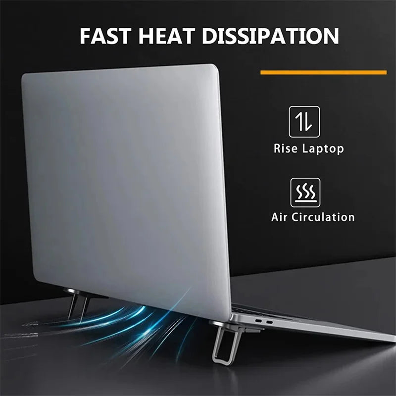 Adjustable Folding Laptop Stand Mini Legs Ultra-thin Portable Support Cooling Holder Invisible Bracket For Macbook Lenovo Laptop