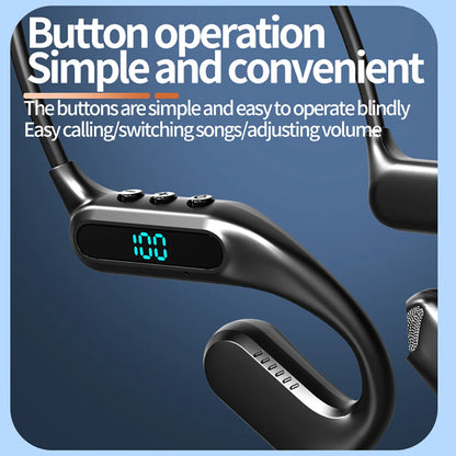 KEBIDUMEI Open Ear Bluetooth 6.0 Headphones Neckband Headsets TWS Wireless Earphones Sport HiFi Stereo Noise Reduction Earbuds