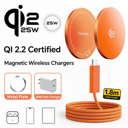 Qi2.2 Magnetic Charger 25W Magnetic Induction Fast Charging For Macsafe IPhone18 17 16 15 14 12ProMax‌ 5W Airpods Xiaomi Samsung