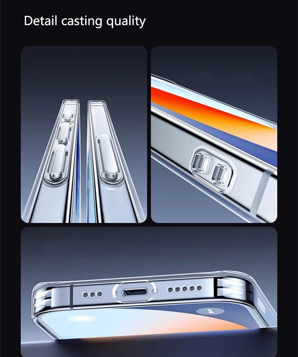 Official Original Magnet Clear Case For Iphone 17 Air 16 15 14 Plus 12 13 Mini 11 Pro Max 7 8 Se 20 X Xs Xr Apple Magsafe Cover