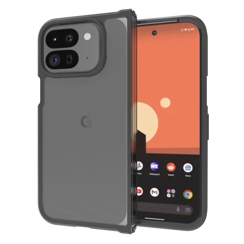 Case For Google Pixel 9 Pro Fold Fold2 Luxury Acrylic Transparent Folding Cover For Pixel9 Pro Fold Thin Shockproof Bumper Funda