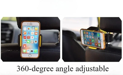 Universal Car Headrest Phone Tablet Holder Rear Seat Mount Stand Adjustable Hanging Hook for Mobile Phone iPad