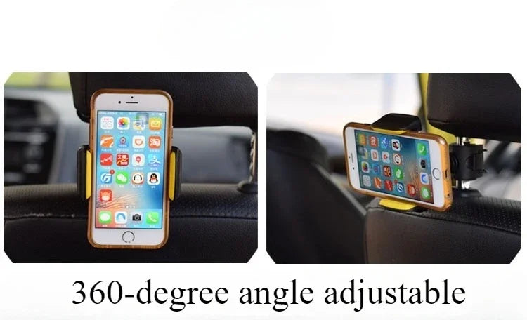 Universal Car Headrest Phone Tablet Holder Rear Seat Mount Stand Adjustable Hanging Hook for Mobile Phone iPad