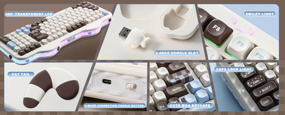YUNZII C98 Wireless Mechanical Keyboard, 99-Key Hot Swap Gasket Keyboard with Numpad, Custom RGB Backlight,Cute Keeb for Win/Mac