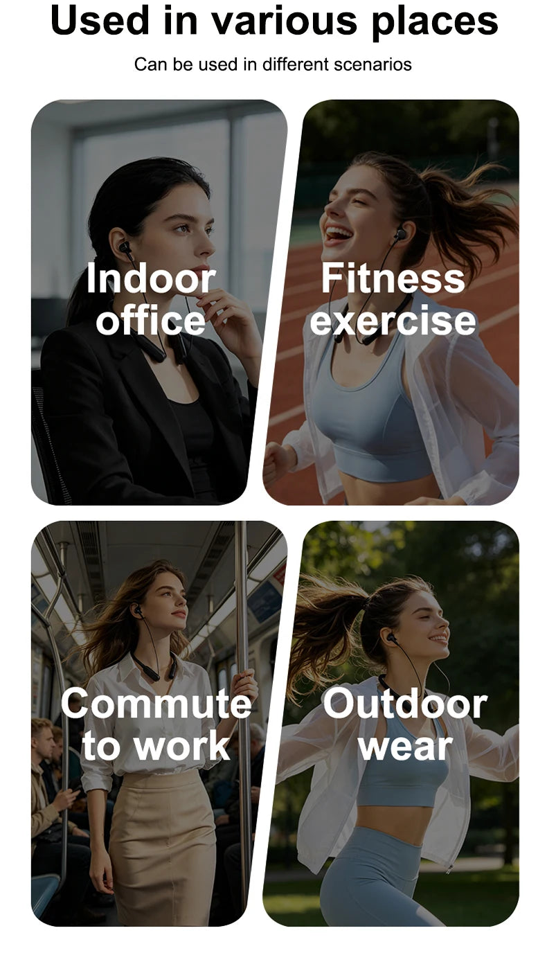 Acer Ohr810 Neckband-Style In-Ear Wireless Headphones, Secure Fit to Prevent Falling Off, Stereo Sound Effect, Bluetooth 5.4, Long Battery Life, Clear Calls, Suitable for Daily Sports and Commuting