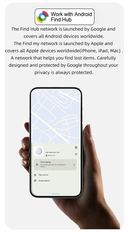 Smart Location Tag Works with Google Find Hub Android GPS Tracker With Cat Collar Item Finder Wallet Suitcase Pets Bag Luggage