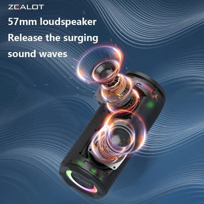 ZEALOT S51 Pro 40W Wireless Speakers, Outdoor Portable Subwoofer Speaker, 5200mAh Battery, 24 Hours Playtime Loud Stereo.