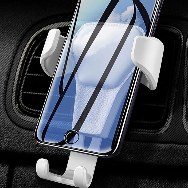 Car Air Vent Mount Auto Phone Holder Gravity Triangular Hold One Hand Operation For Cell Phones Navigation Car Phone Stand