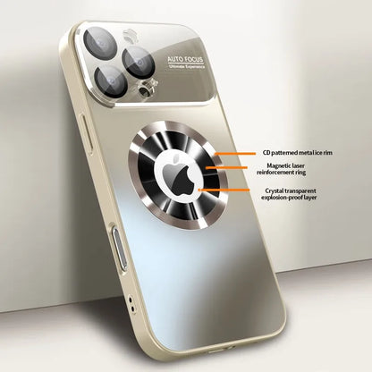 Luxury Glass Camera Lens For Magsafe Magnetic Wireless Charge Case For iPhone 18 16 17 11 12 13 14 15 Pro Max Shockproof Cover