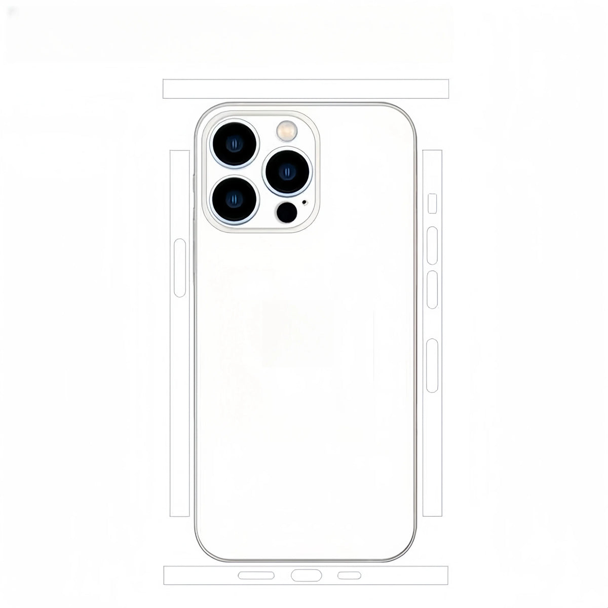 Plain Color Decal Skin for iPhone 13 14 15 16 17 Pro Max Back Film Cover Wrap Rear Screen Protector Anti-scratch Durable Sticker