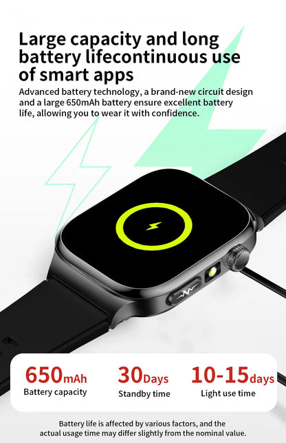 2026 New Accurate Diagnosis Smart Watch Body Fat ECG Blood oxygen BP Health Sport HD AMOLED Screen Call Smart Watches man woman