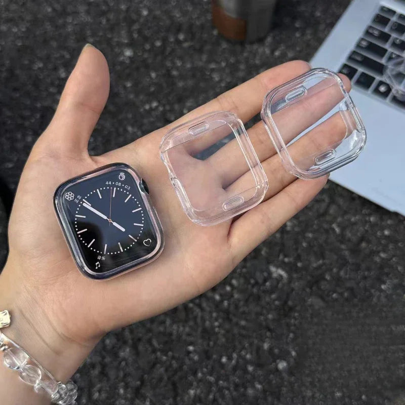 Screen Protector for Apple Watch 41mm 44mm 40mm 45mm 46mm 42mm TPU Full Cover bumper Case iWatch Series 12 11 10 9 8 7 SE 6 5
