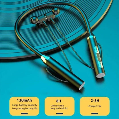 Wireless Headphones Bluetooth Neckband Magnetic Headphones Sports Running 5.3 Headphones with Microphone