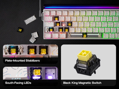 AULA Hero68 HE 65% ANSI US Layout Hot-Swap Wired Magnetic Gaming Keyboard 8kHZ Rapid Hall Effect Switch RGB Backlight Light Box