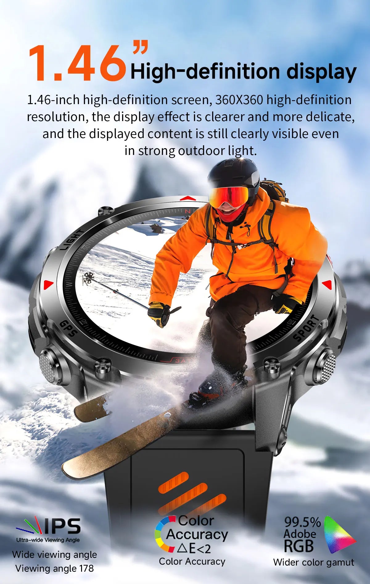 2026 New GPS Map Navigation Smart Watch Men Women Amoled Screen 3ATM Waterproof Sport SmartWatch Compass NFC BT Call Watches Men