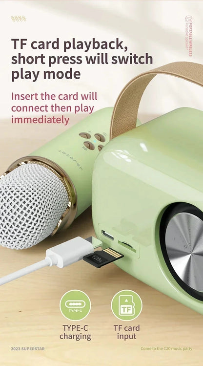 Karaoke Portable Wireless Bluetooth Speaker With Microphone Machine Radio FM Caixa De Som Mini Sound Box Music Small Column Mp3