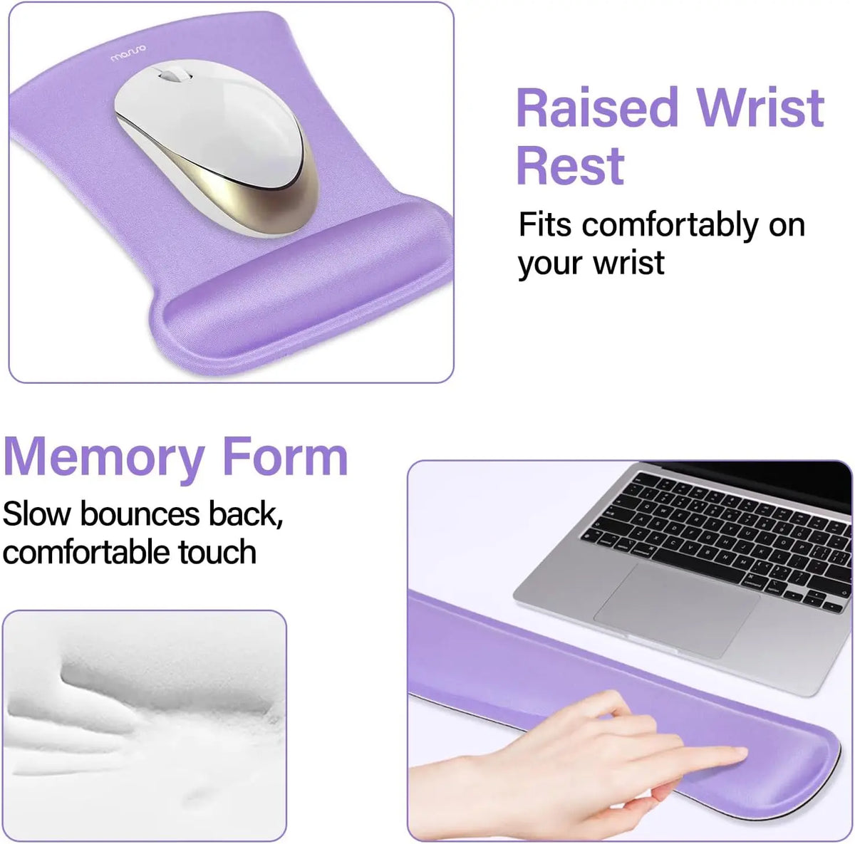 Keyboard Mouse Pad Set Large Gaming Mousepad&Keyboard Wrist Rest&Mouse Wrist Rest&Coaster Ergonomic Non-Slip Mousepad Cushion