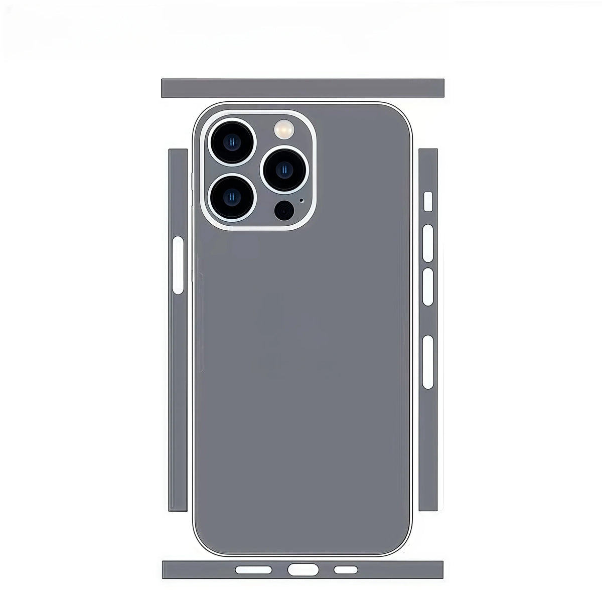 Plain Color Decal Skin for iPhone 13 14 15 16 17 Pro Max Back Film Cover Wrap Rear Screen Protector Anti-scratch Durable Sticker