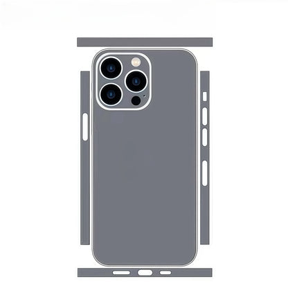 Plain Color Decal Skin for iPhone 13 14 15 16 17 Pro Max Back Film Cover Wrap Rear Screen Protector Anti-scratch Durable Sticker