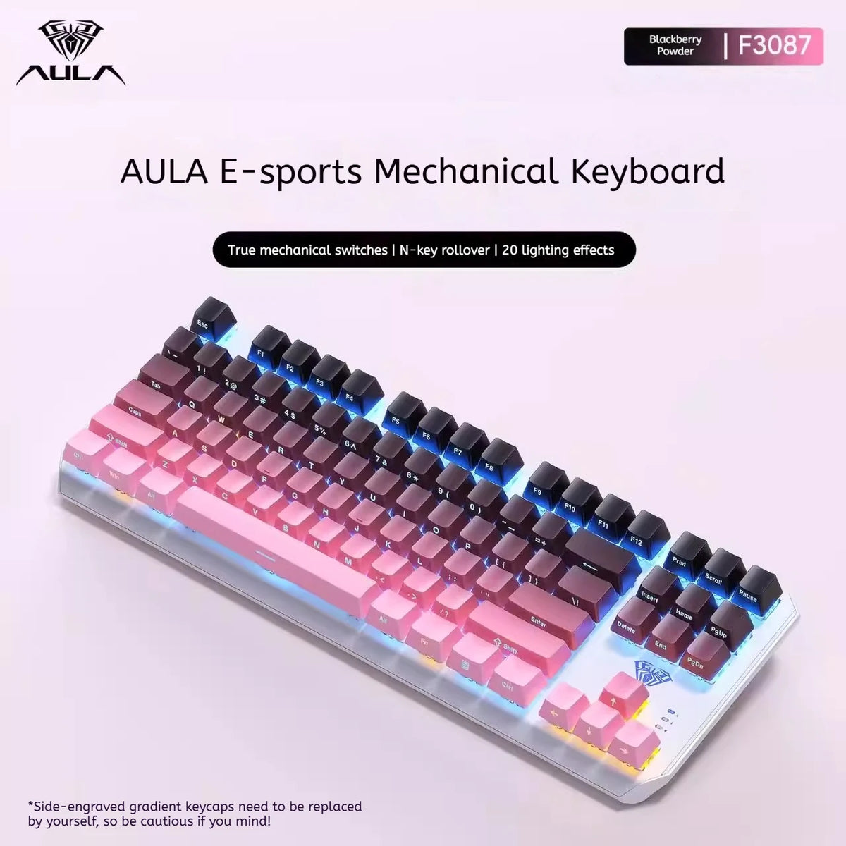 AULA F3087 Pro/F3087 Mechanical Keyboard 75% Layout Backlight Wired Full Key No Punch for Office E-Sport Gaming Keyboard