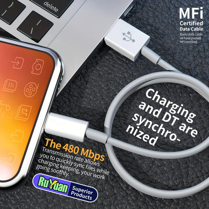 MFi Certified iPhone Charger Cable USB A to Lightning Data Cable for iPhone 14 13 12 Mini Pro Max XR 11 X iPad iPod