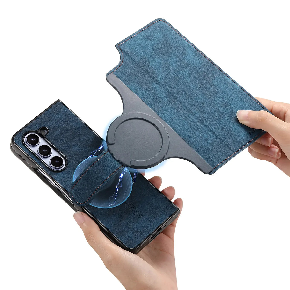 2 in 1 Detachable Cards Solt Wallet Flip Book Case For Samsung Galaxy Z Fold 6 5 5G Fold6 Fold5 Removable Bag Magnetic Cover