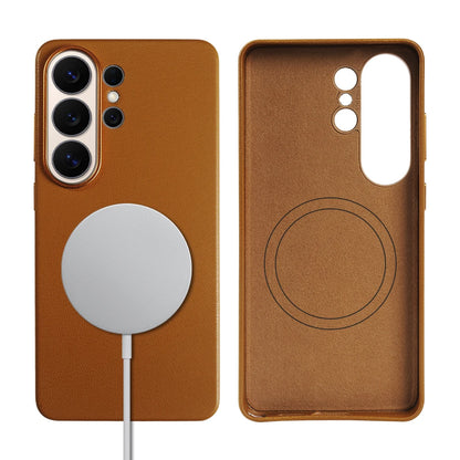 For Magsafe Premium Leather Case for Samsung Galaxy S26 Ultra S26Ultra S26Plus S25 Plus S25Ultra Phone Case Cover Magnetic Coque