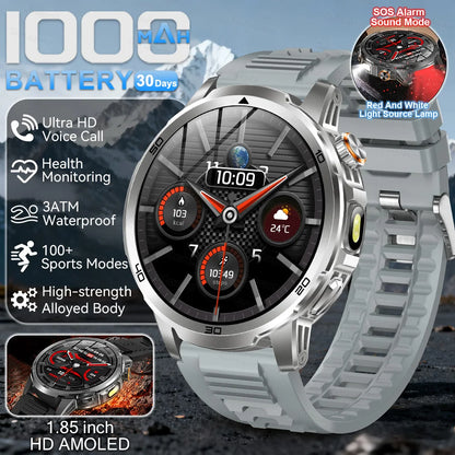 2026 Military T-Rex 3 Smart Watch Fitness Clock Men 466*466 AMOLED Screen 1000mAh Battery Flashlight Call Waterproof Smartwatchs