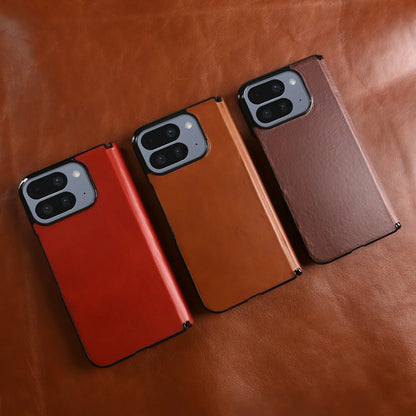 Luxury Genuine Leather Case for Google Pixel 11 Pro Fold 10Pro Fold Oil Wax Central Axis Pattern Phone Back Cases Without Front