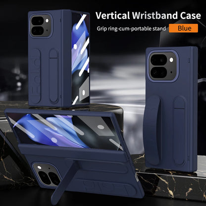 For Google Pixel 10 9 Pro Case Skin Friendly Folding Hinge with Elastic Wrist Band Screen Tempered Film Cover Pixel Fold 2 Stand