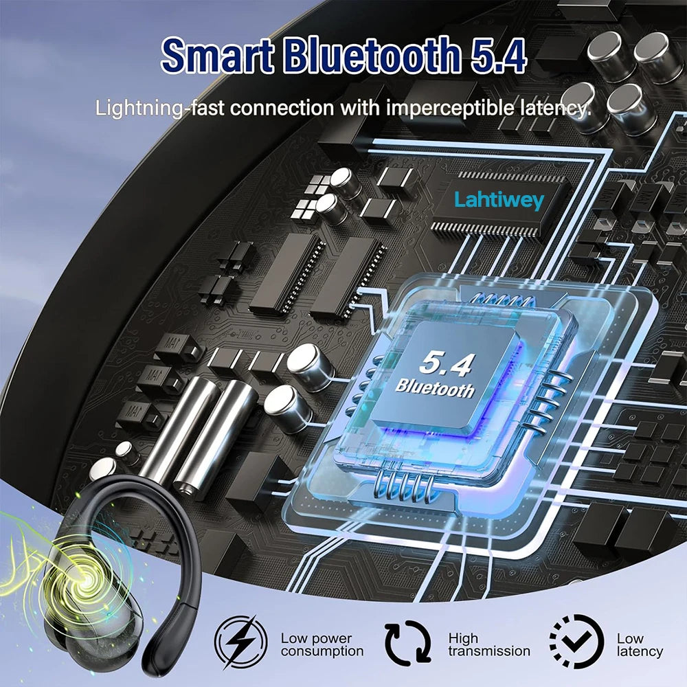 Wireless Bluetooth 5.4 Earbuds High Quality Sound and Noise Reduction Mic, 75H Playtime, Power Display, IPX7 Waterproof Earphone