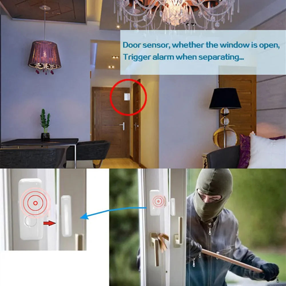 PGST 433 MHz Wireless Door Detector, Home Security Smart Window Anti-Theft Door Window Sensor, Used to Detect Open Doors, PE-67