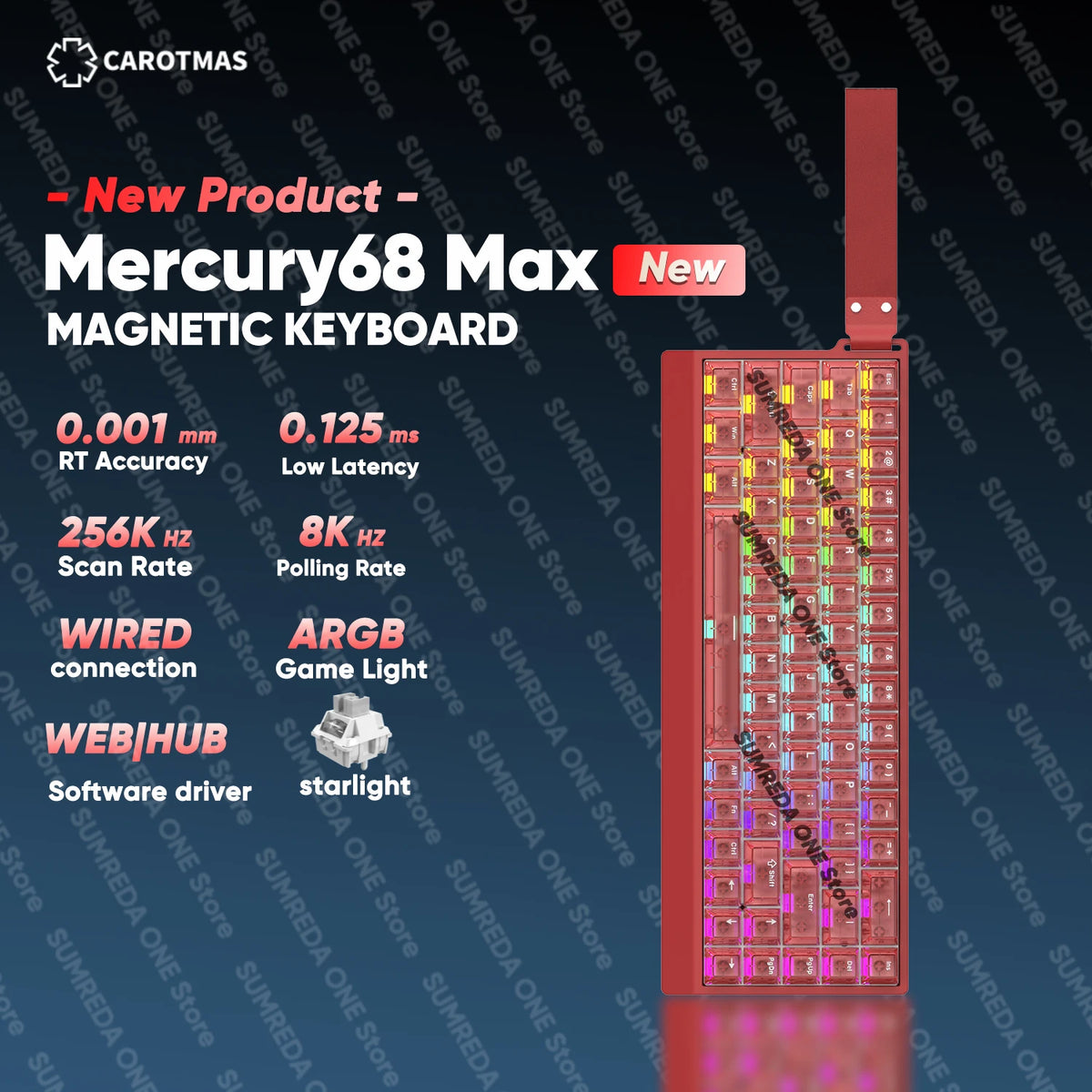 IROK Carotmas Mercury68 Max mars68 pro Mercury 68 Gaming Magnetic Mechanical Keyboard Rapid Trigge 0.001 8K Wired Gamer Keyboard