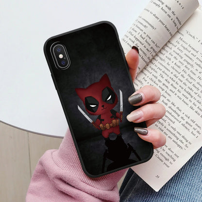 Flowers Funda For Phone Case iPhone X XS MAX XR Capa Soft Silicone Cute Cat Bear Back Cover For iPhone XR Bumper Women Anti-Fall