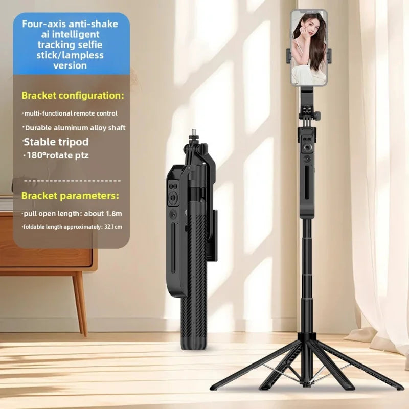 A14 Bluetooth Selfie Stick 1.8M Aluminum Alloy Tripod Stand with One-Key Pop-Up for Phone Live Streaming and Photography