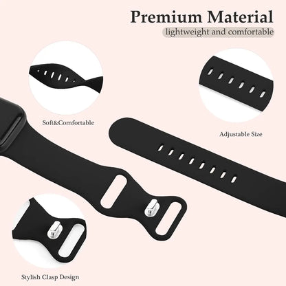 New Tropical Rubber Strap for Apple Watch Band 44mm 40 45 42 46 38 49 41mm Silicone Bracelet iWatch Series 12 11 10 9 8 7 6 5 4