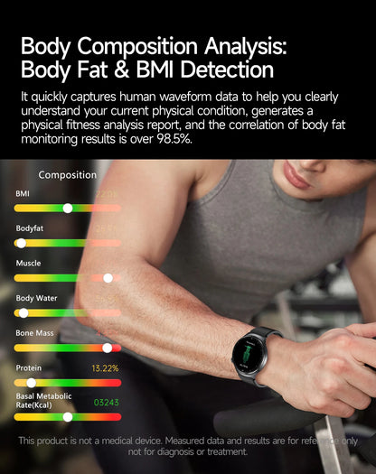 2026 New AI-Diagnosis Care Smartwatch ECG+PPG Accurate Uric Acid Blood Pressure Body Fat Five Organ Fitness Waterproof Smartwatc
