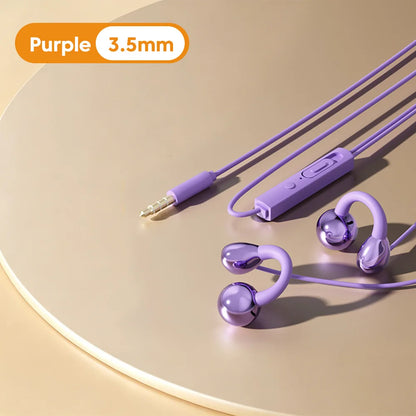 Ear-clip Style Wired Headphones Type-C/3.5mm Wired Earphones With Mic Earclip Earbuds USB C Built in DAC Headset For iPhone17-15