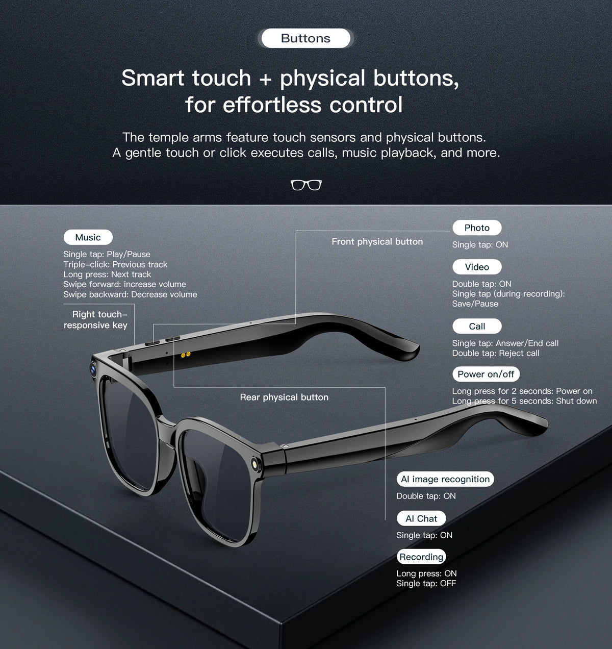 2026 New Smart AI Glasses 8MP Pixel 4k HD Camera Anti-shake Video Record ChatGP WIFI Translation Call Waterproof Sunglasses Men