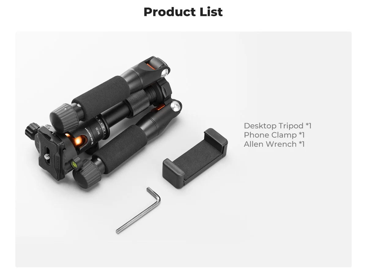 K&F CONCEPT 52cm Desktop Mini Tripod for Camera Compact Tripod 360° Low Profile Ball Head 1/4'' Screw for Camera Video Camcorder