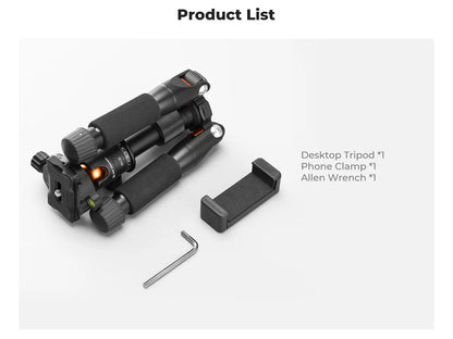K&F CONCEPT 52cm Desktop Mini Tripod for Camera Compact Tripod 360° Low Profile Ball Head 1/4'' Screw for Camera Video Camcorder