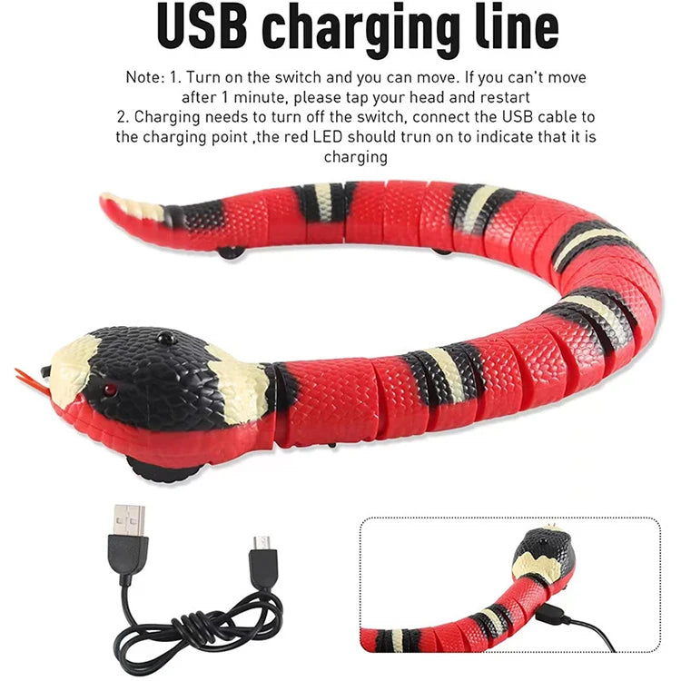 Smart Sensing Snake Interactive Cat Toys Automatic Cats Toys USB Charging Accessories Kitten Toys For Pet Dogs Game Play Toy